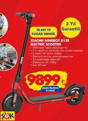XIAOMI NINEBOT D18E ELECTRİC SCOOTER